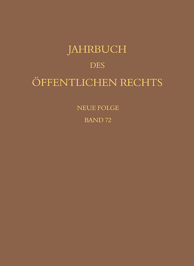 Jahrbuch des öffentlichen Rechts der Gegenwart. Neue Folge