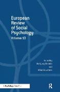 European Review of Social Psychology: Volume 13