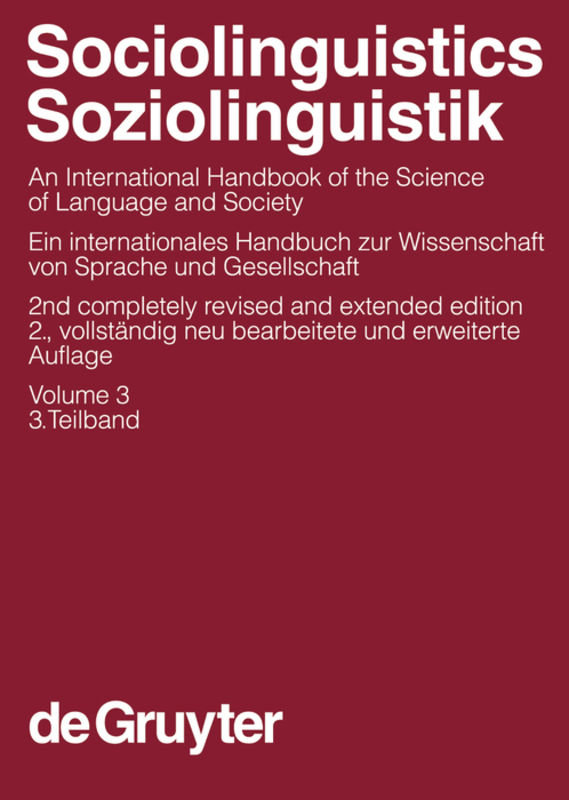 Sociolinguistics / Soziolinguistik. Volume 3