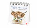 Hannah Dale: Happy Animals Premium-Postkartenkalender 2025