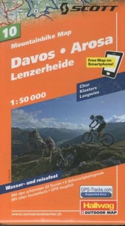 Davos, Arosa, Lenzerheide Nr. 10 Mountainbike-Karte 1:50 000. 1:50'000