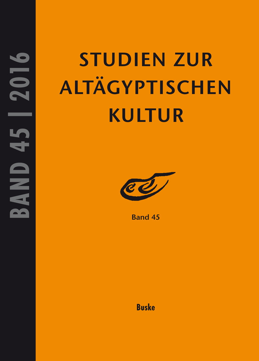 Studien zur altägyptischen Kultur 45