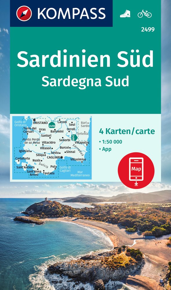 KOMPASS Wanderkarten-Set 2499 Sardinien Süd / Sardegna Sud (4 Karten) 1:50.000. 1:50'000